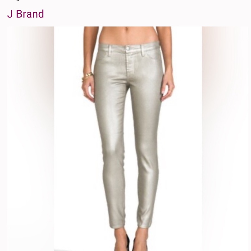 JBrand super skinny jeans in Metallic Oyster